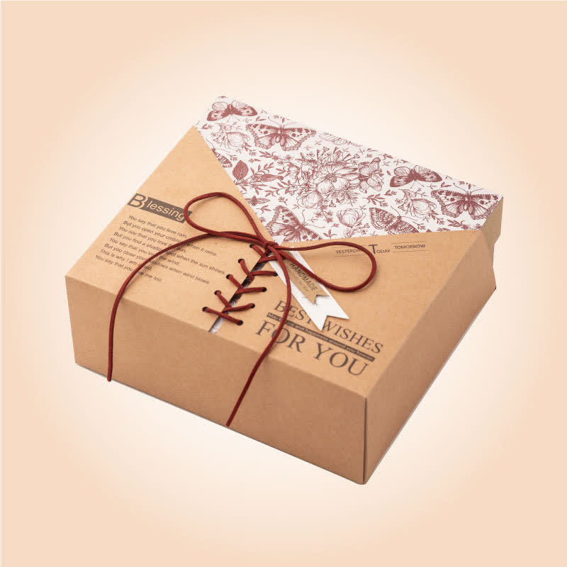 Boîte d'emballage cadeau en papier kraft rétro