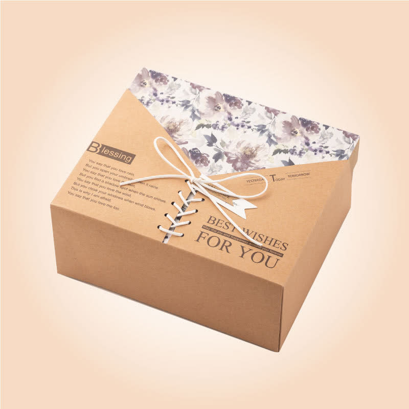 Boîte d'emballage cadeau en papier kraft rétro
