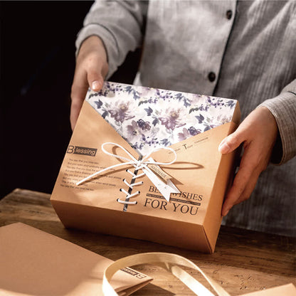 Boîte d'emballage cadeau en papier kraft rétro