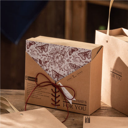 Boîte d'emballage cadeau en papier kraft rétro