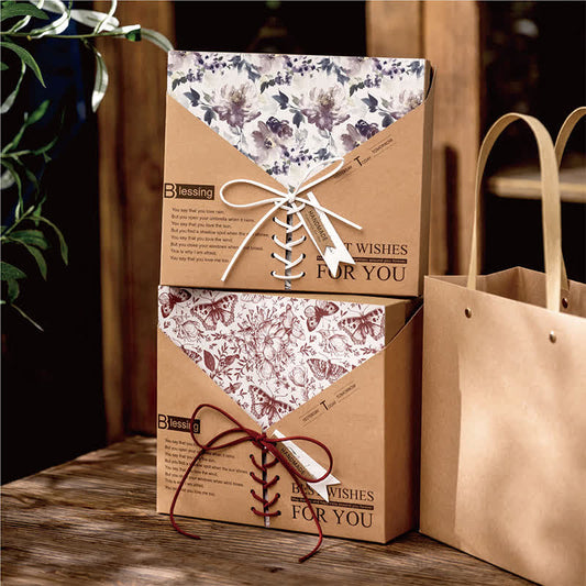 Boîte d'emballage cadeau en papier kraft rétro