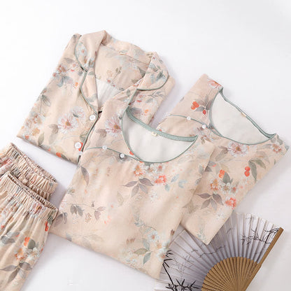 Vêtements d'intérieur en satin doux de style pastoral