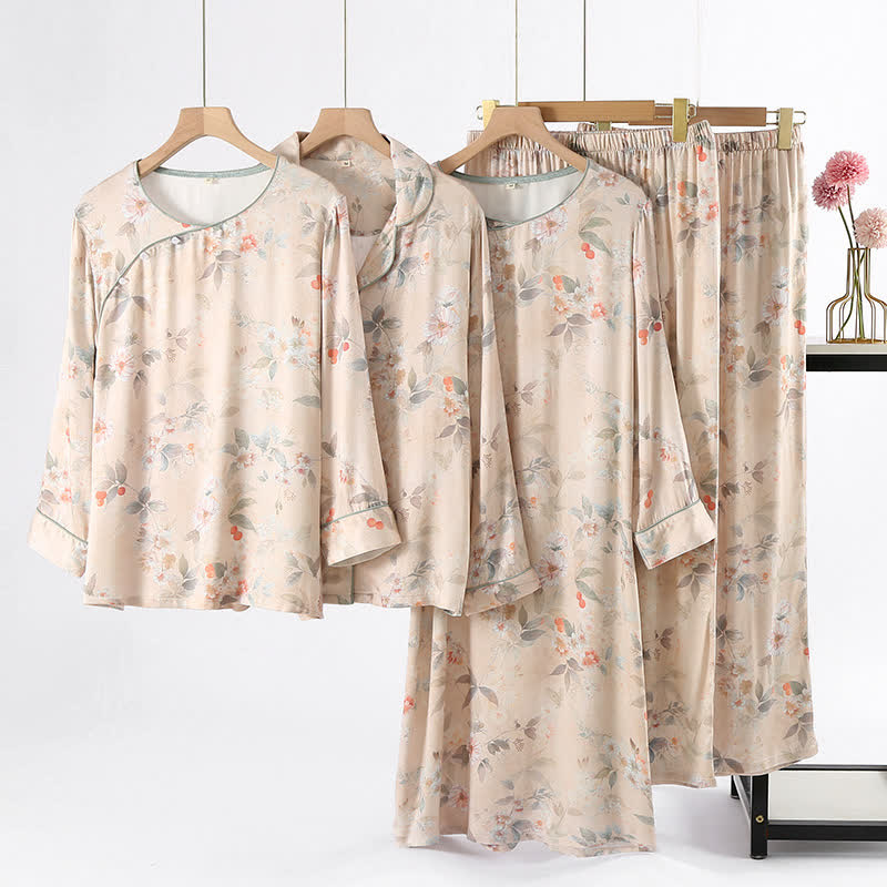 Vêtements d'intérieur en satin doux de style pastoral
