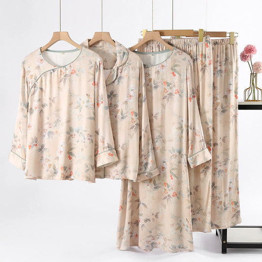 Vêtements d'intérieur en satin doux de style pastoral