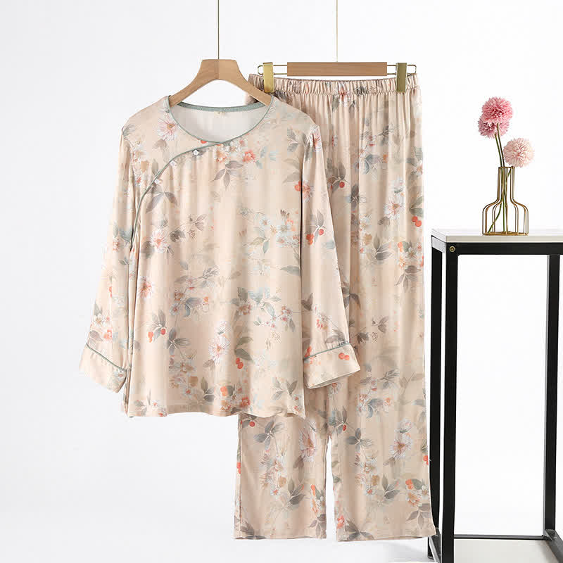 Vêtements d'intérieur en satin doux de style pastoral