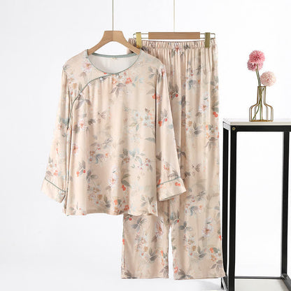 Vêtements d'intérieur en satin doux de style pastoral