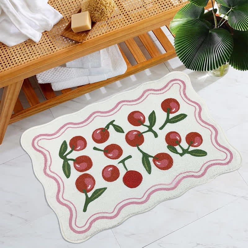 Tapis de sol absorbant avec plantes et fleurs de style pastoral