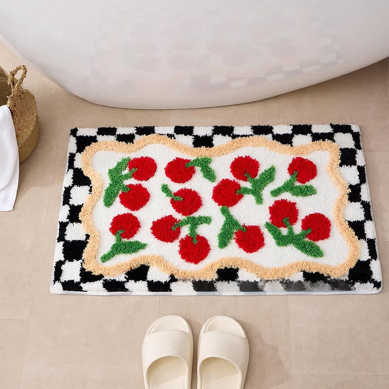 Tapis de sol absorbant avec plantes et fleurs de style pastoral