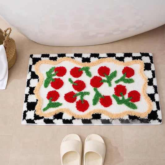 Tapis de sol absorbant avec plantes et fleurs de style pastoral