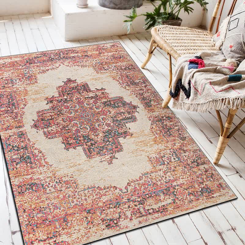 Tapis de sol décoratif rectangulaire ethnique-exotique