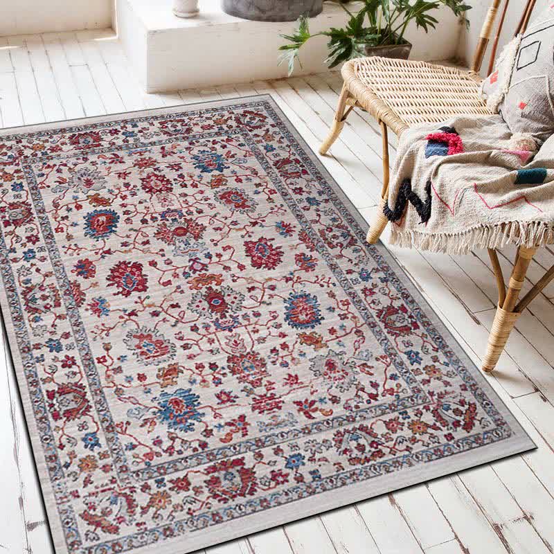Tapis de sol décoratif rectangulaire ethnique-exotique