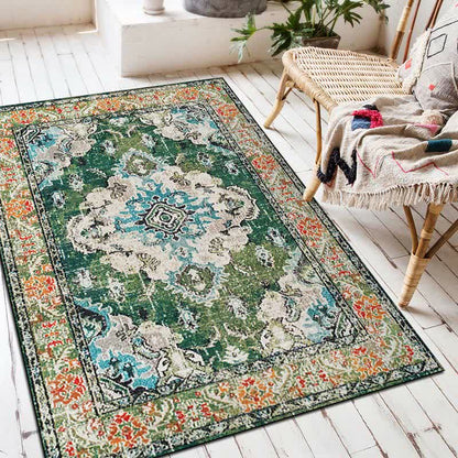 Tapis de sol décoratif rectangulaire ethnique-exotique