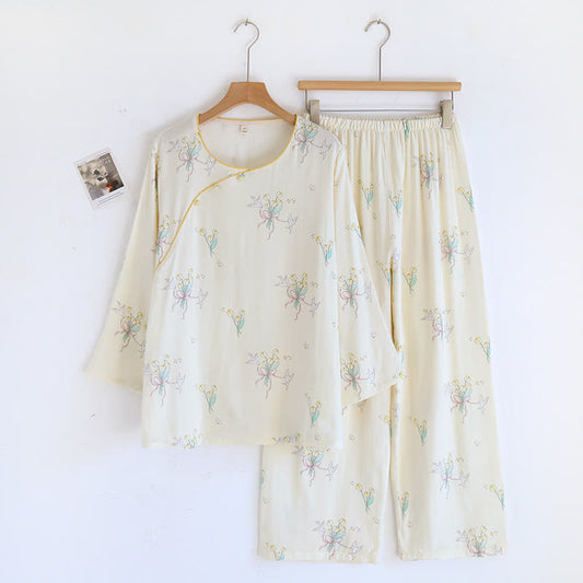 Ensemble de pyjama en fibre de bambou respirante à motif floral