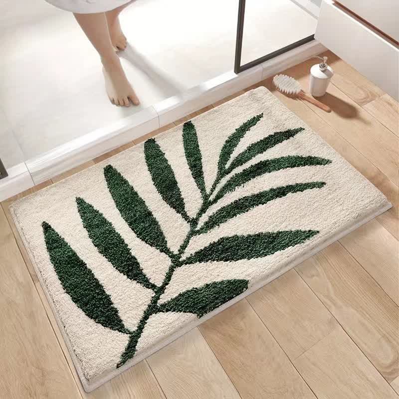 Tapis de sol absorbant avec motif de plantes et de fleurs