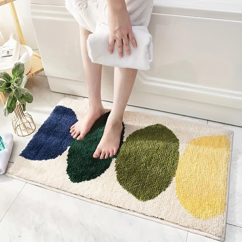 Tapis de sol absorbant avec motif de plantes et de fleurs
