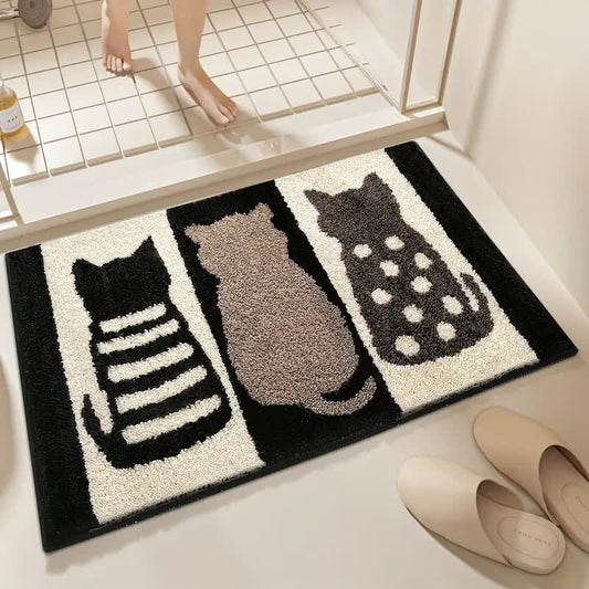 Tapis de sol absorbant avec motif de plantes et de fleurs