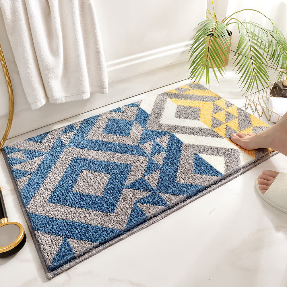 Tapis de sol absorbant avec motif de plantes et de fleurs
