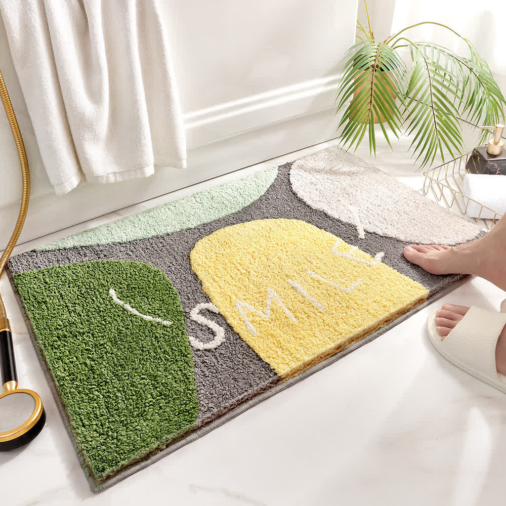 Tapis de sol absorbant avec motif de plantes et de fleurs