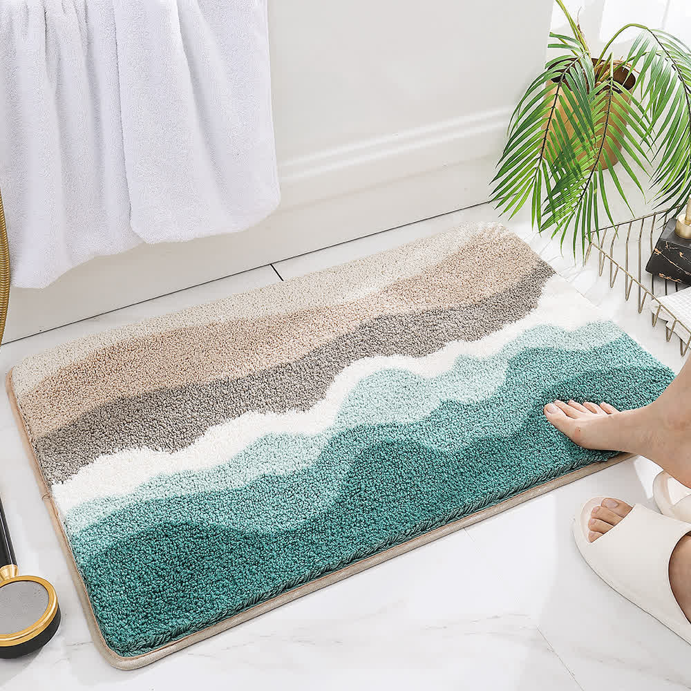 Tapis de sol absorbant avec motif de plantes et de fleurs