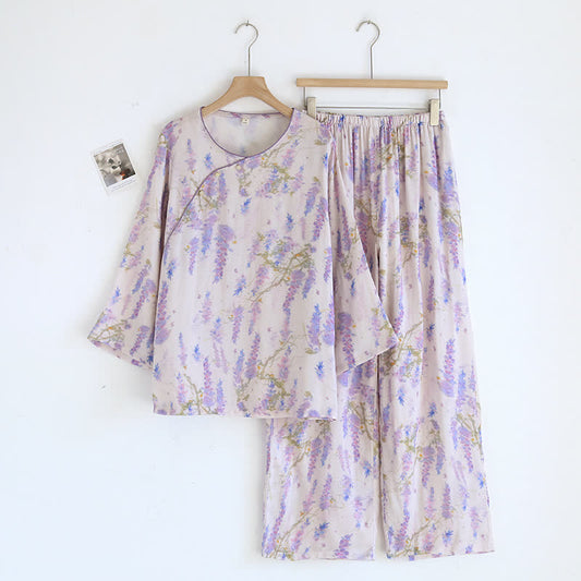 Ensemble de pyjama en fibre de bambou Rural Wisteria