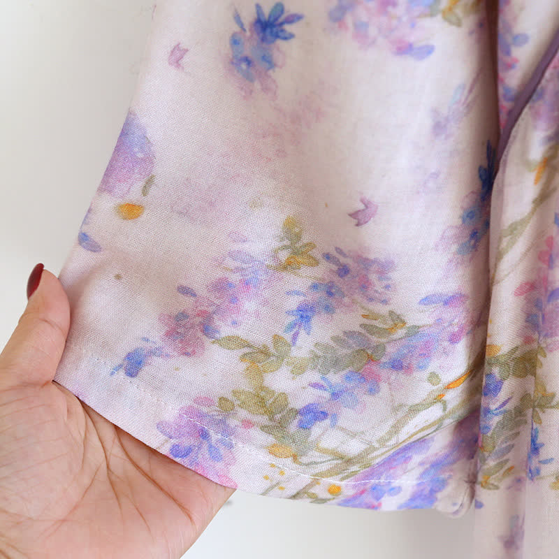 Ensemble de pyjama en fibre de bambou Rural Wisteria