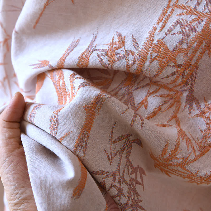 Ensemble de vêtements de nuit en gaze de bambou double épaisseur avec motif jacquard