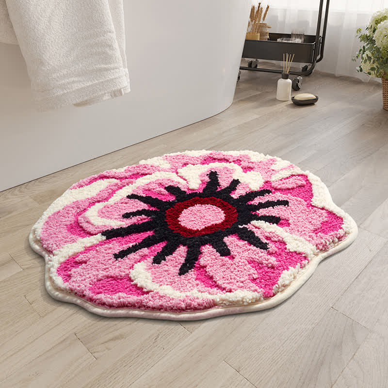 Tapis de sol absorbant avec coquillage et marguerites