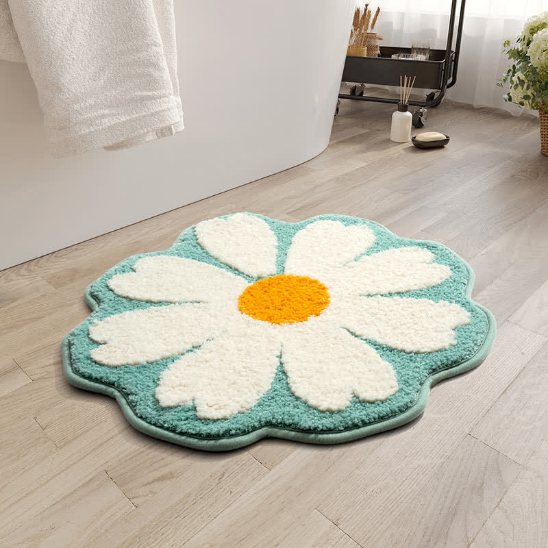 Tapis de sol absorbant avec coquillage et marguerites