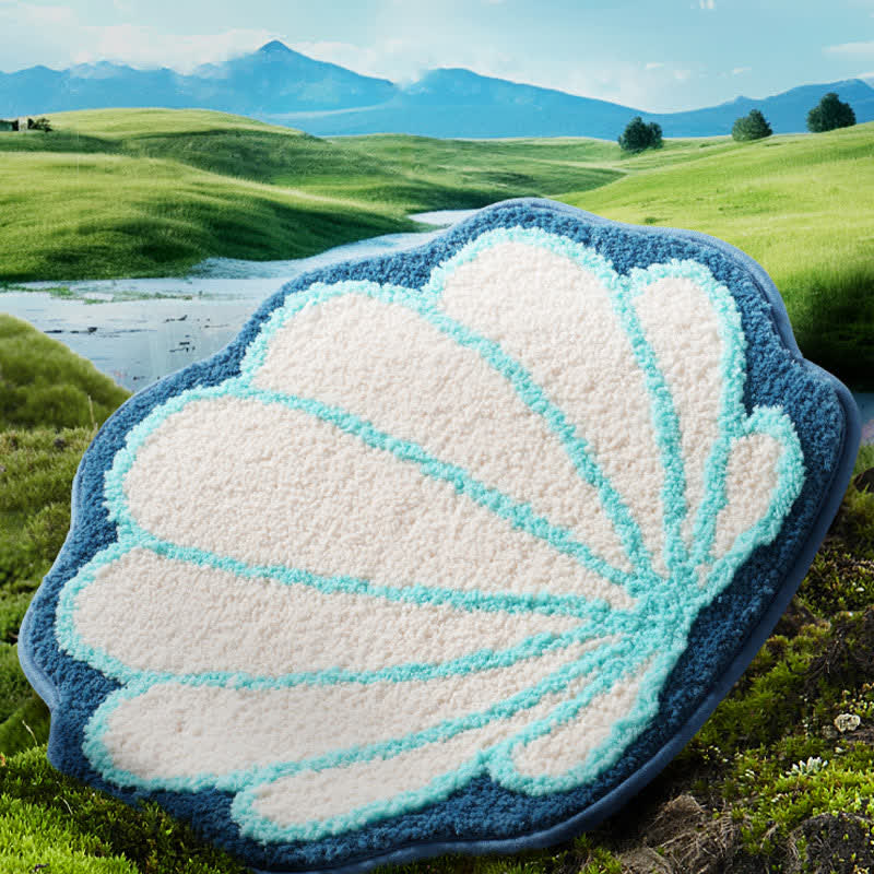 Tapis de sol absorbant avec coquillage et marguerites
