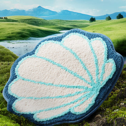 Tapis de sol absorbant avec coquillage et marguerites