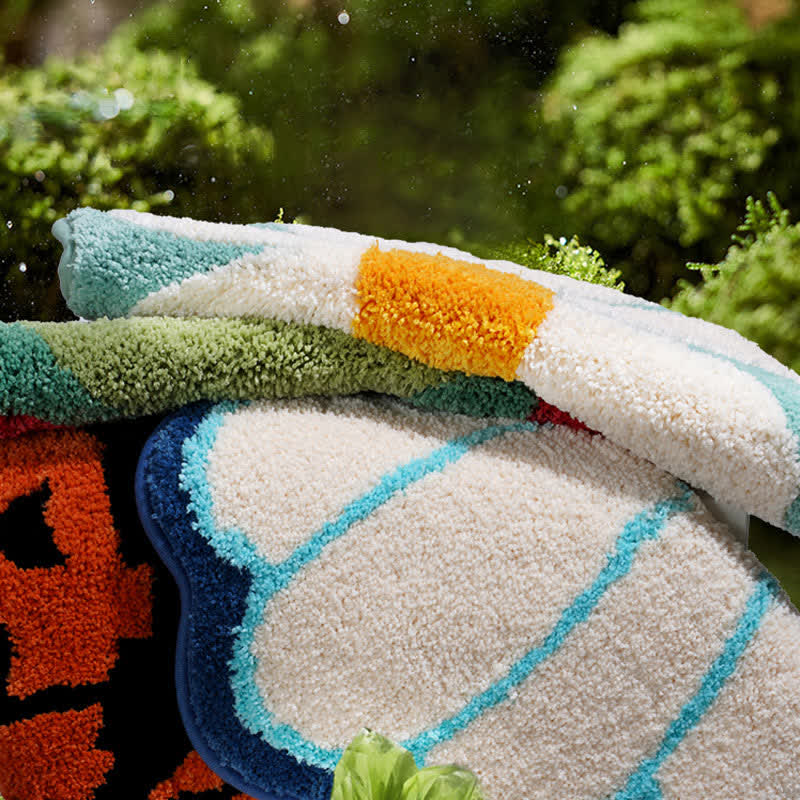Tapis de sol absorbant avec coquillage et marguerites