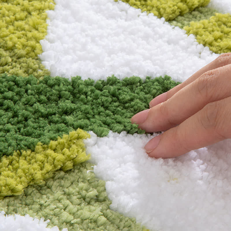 Tapis de sol absorbant pour salle de bain avec branche, feuille et plante