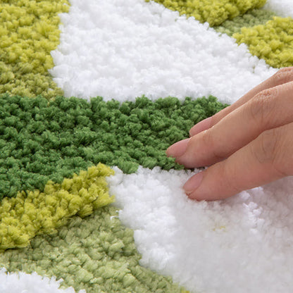 Tapis de sol absorbant pour salle de bain avec branche, feuille et plante