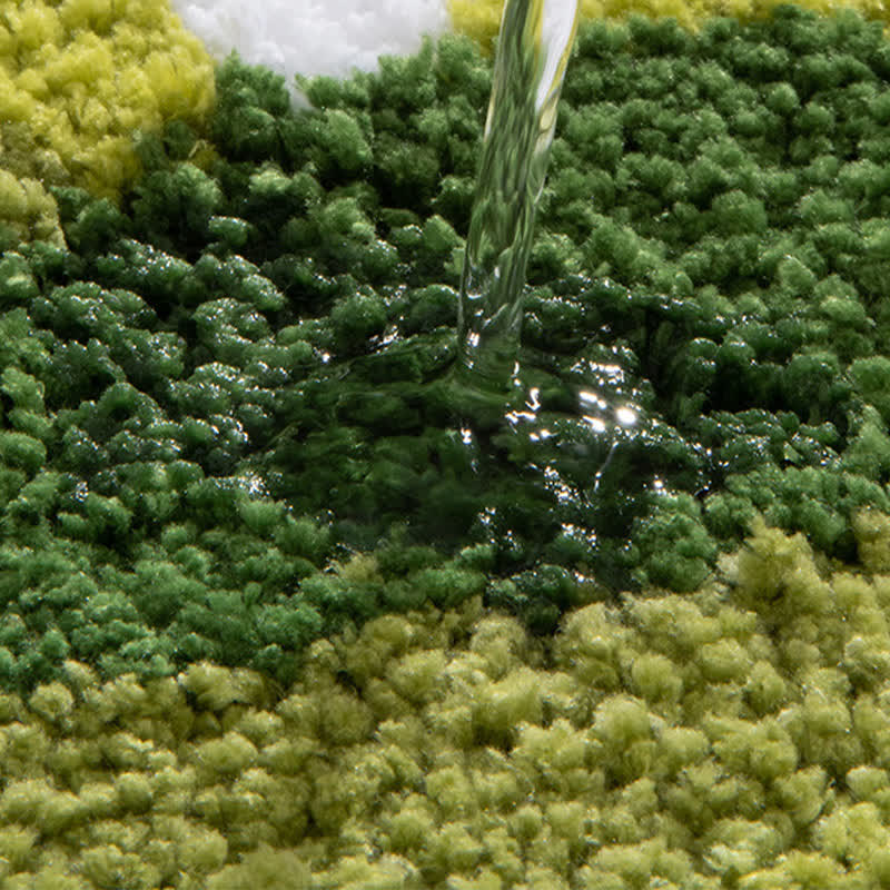 Tapis de sol absorbant pour salle de bain avec branche, feuille et plante