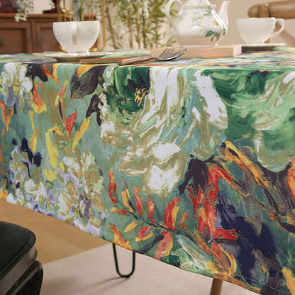 Nappe avec peinture à l'huile vintage et motif floral