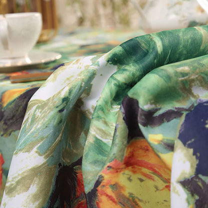 Nappe avec peinture à l'huile vintage et motif floral