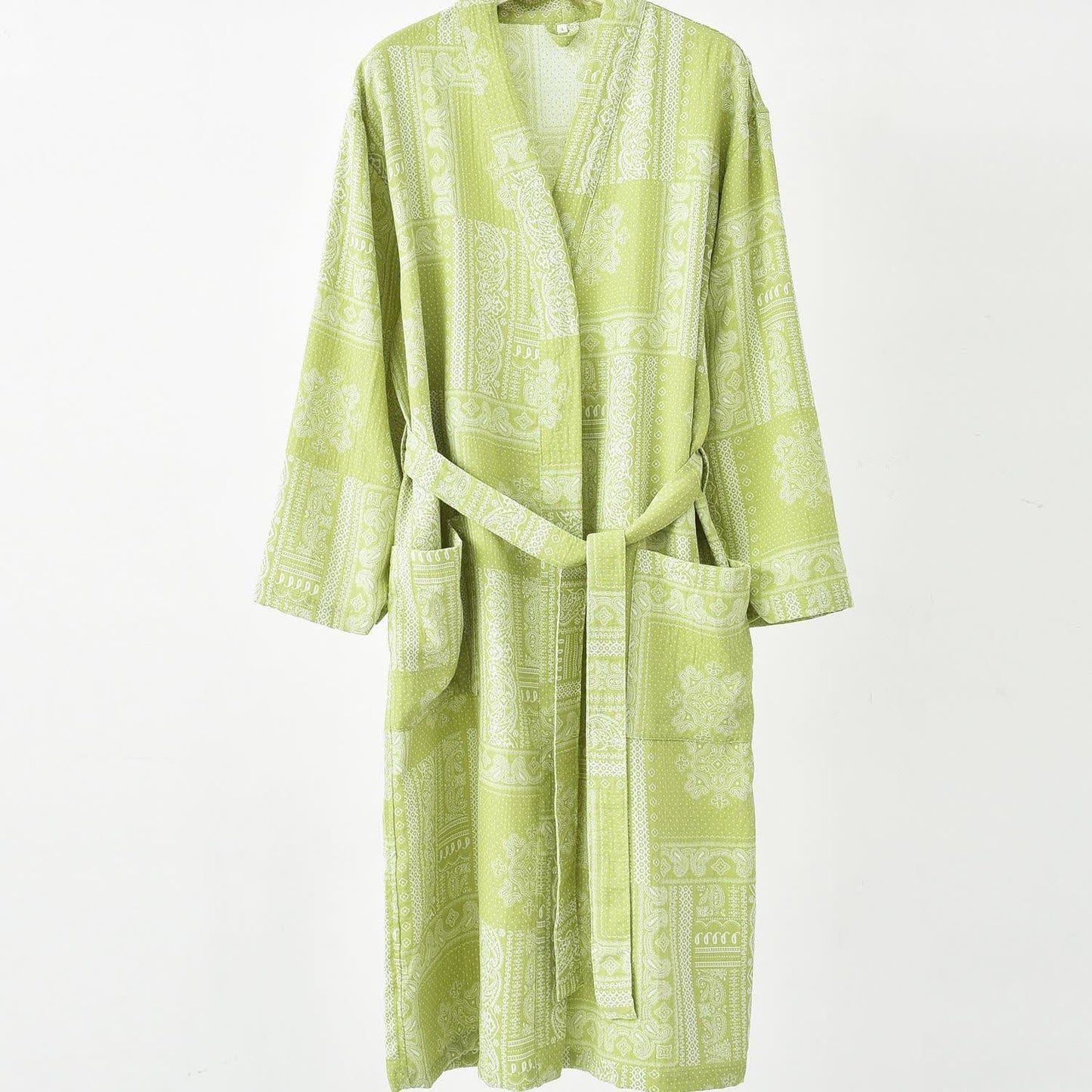 Peignoir en gaze de coton kimono vintage jacquard
