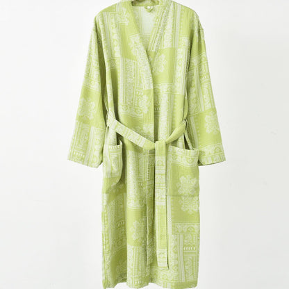 Peignoir en gaze de coton kimono vintage jacquard