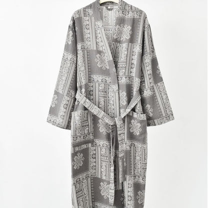 Peignoir en gaze de coton kimono vintage jacquard