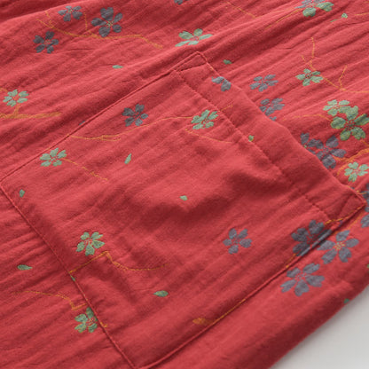 Peignoir léger en gaze jacquard et coton à motif floral