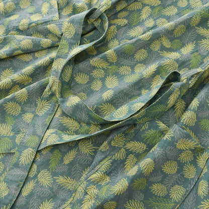 Peignoir confortable et léger en gaze de coton avec motif de feuilles