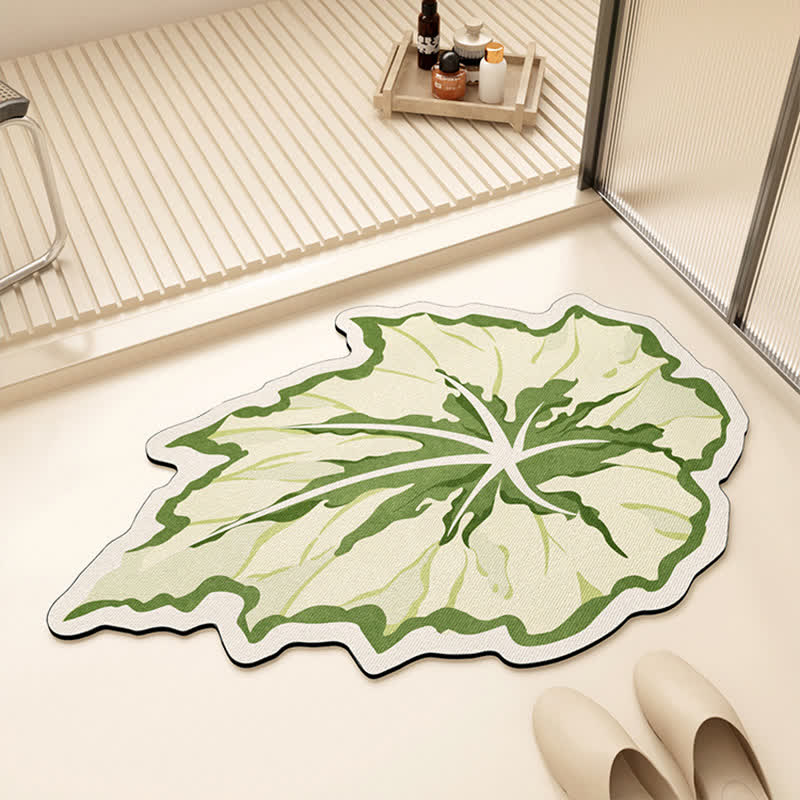 Tapis de sol absorbant en boue de diatomées avec trèfle à quatre feuilles