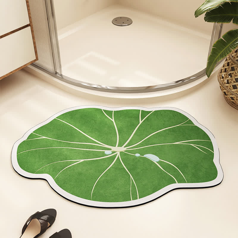 Tapis de sol absorbant en boue de diatomées avec trèfle à quatre feuilles