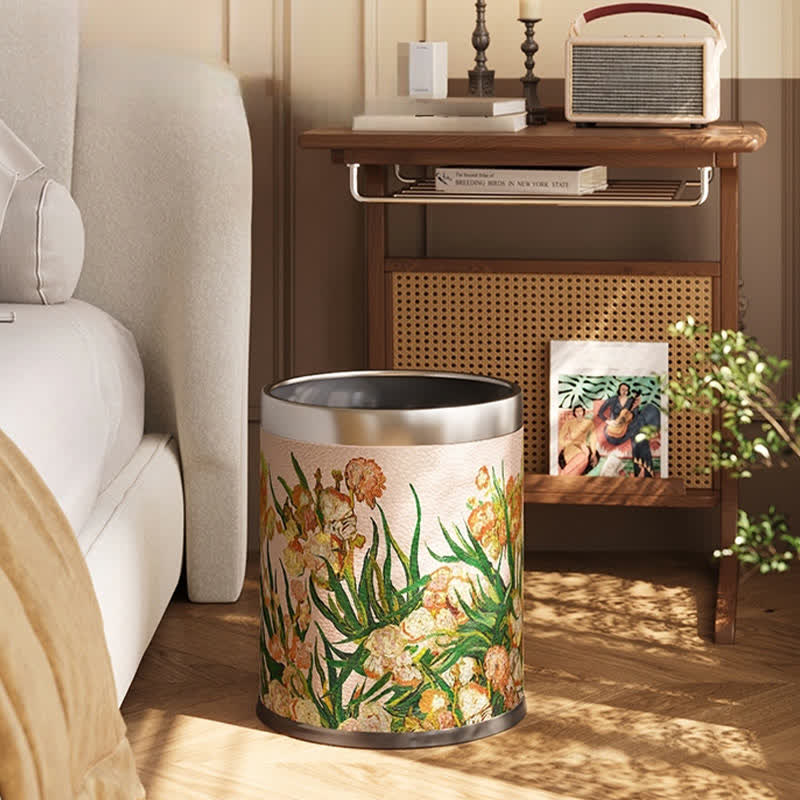 Poubelle luxueuse et durable en cuir pastoral