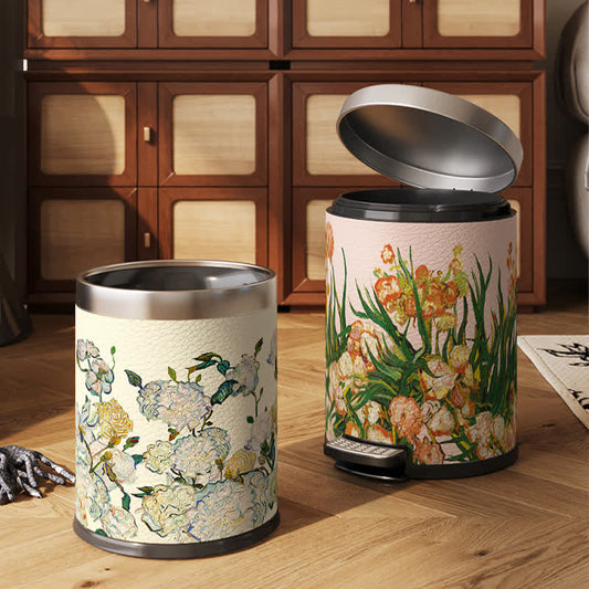 Poubelle luxueuse et durable en cuir pastoral
