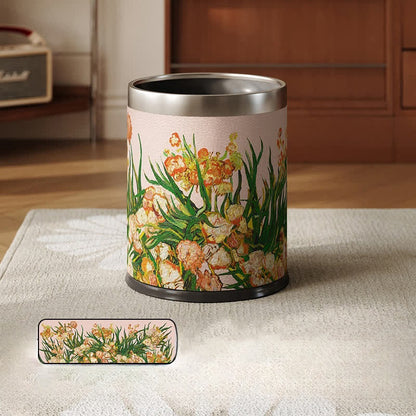 Poubelle luxueuse et durable en cuir pastoral
