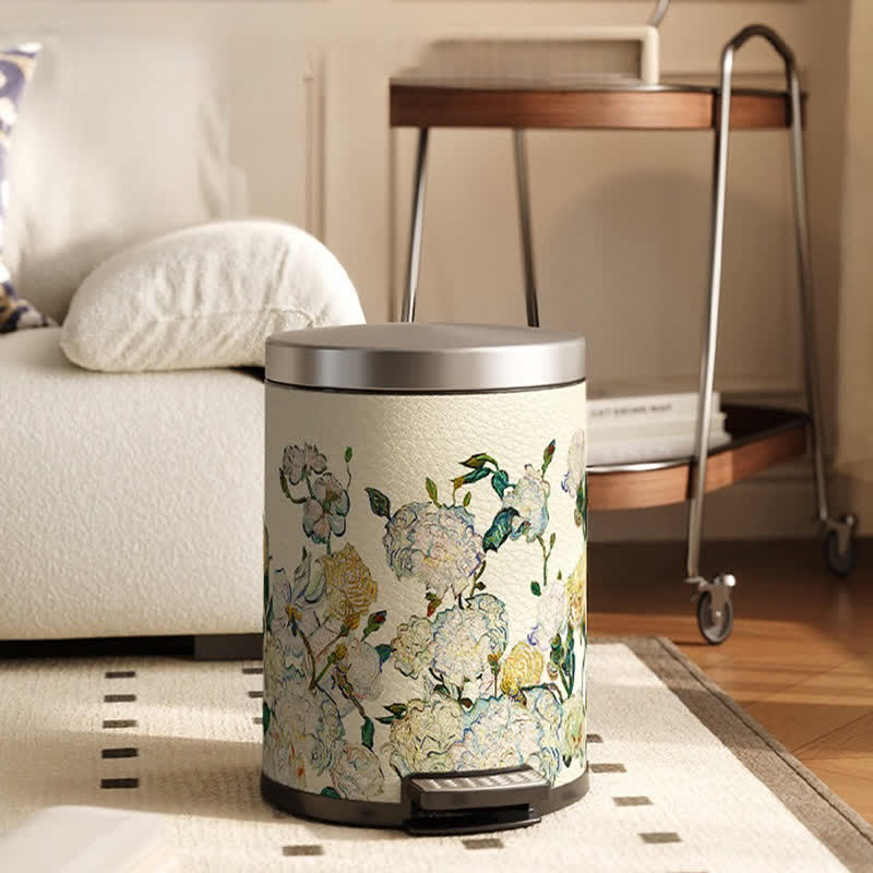 Poubelle luxueuse et durable en cuir pastoral