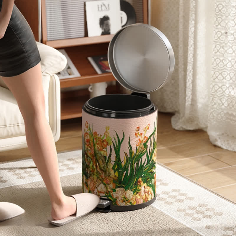 Poubelle luxueuse et durable en cuir pastoral