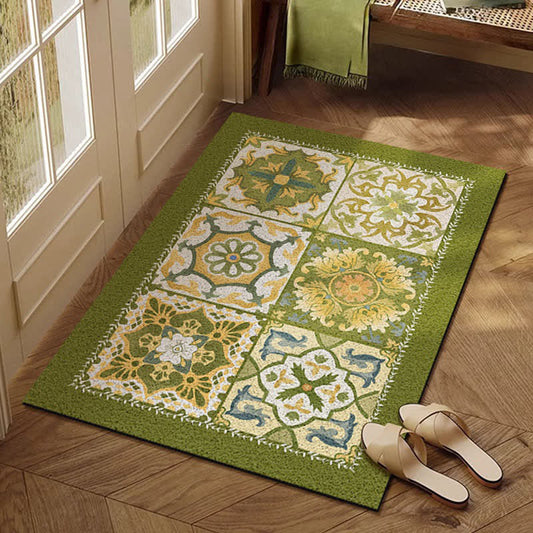 Tapis anti-poussière à motif géométrique rétro français