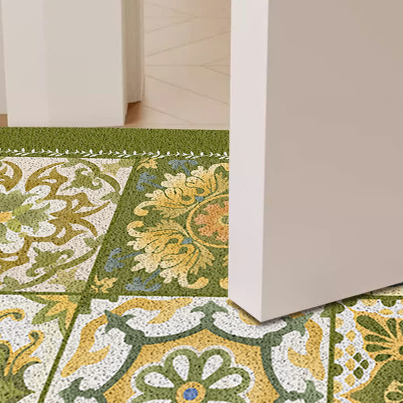 Tapis anti-poussière à motif géométrique rétro français